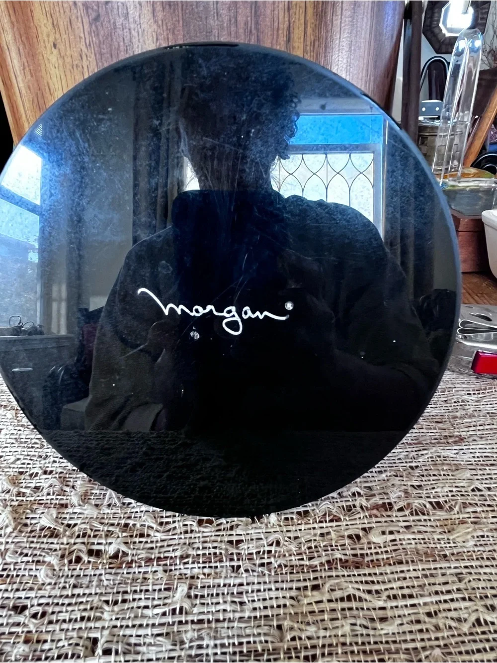 Vintage Morgan Designs Bucket Brigade Woodgrain Ice Bucket with Black Handle